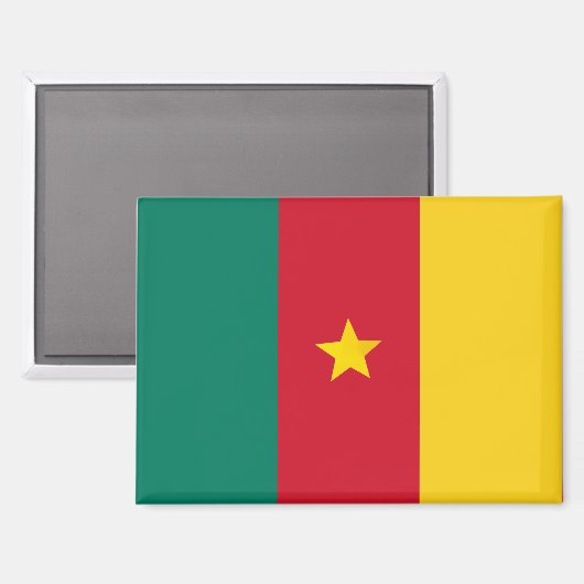 Nationale vlag van Kameroen Rectangle Magnet (Voorkant / Achterkant)