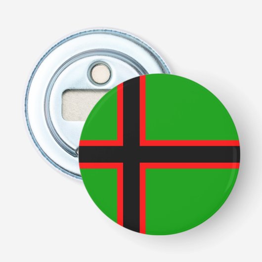 Nationale vlag van Karelië Button Flesopener (Voorkant)