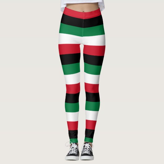 Nationale vlag van Koeweit, horizontaal gestreept Leggings (Voorkant)