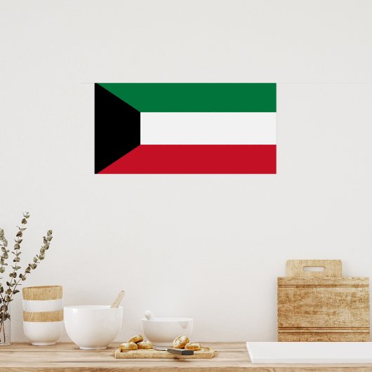 Nationale vlag van Koeweit Poster (Keuken)