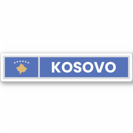 Nationale vlag van Kosovo Sticker (Voorkant)