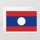 Nationale vlag van Laos Briefkaart (Voorkant / Achterkant)