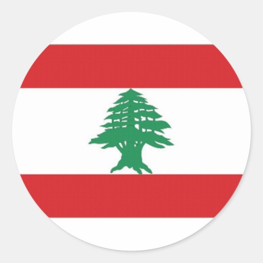 Nationale vlag van Libanon Ronde Sticker (Voorkant)