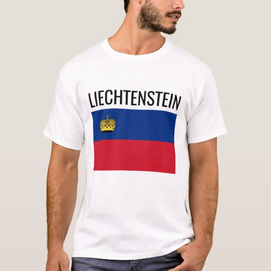 Nationale vlag van Liechtenstein // Wereldland T-shirt (Voorkant)