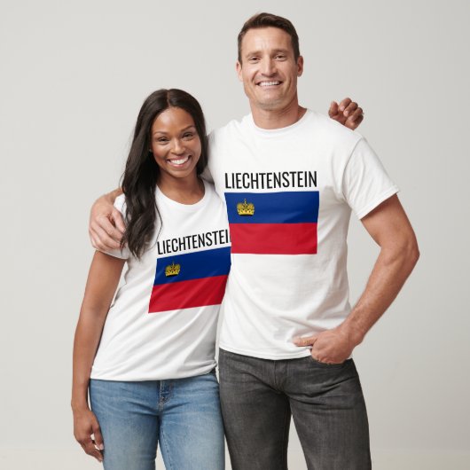 Nationale vlag van Liechtenstein // Wereldland T-shirt (Unisex)