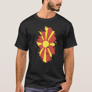 Nationale vlag van Macedonië souvenir voor mannen T-shirt