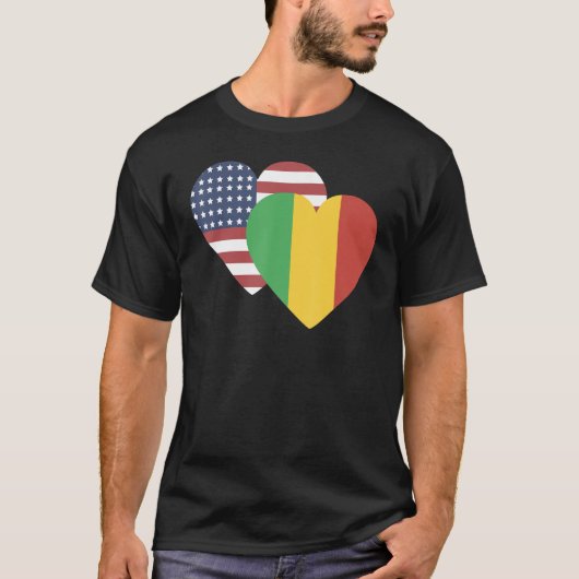 Nationale vlag van Mali souvenir voor mannen T-shirt (Voorkant)