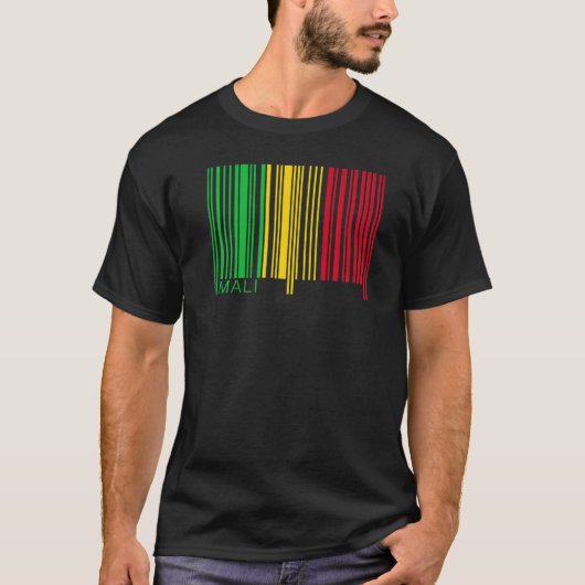 Nationale vlag van Mali souvenir voor mannen T-shirt (Voorkant)
