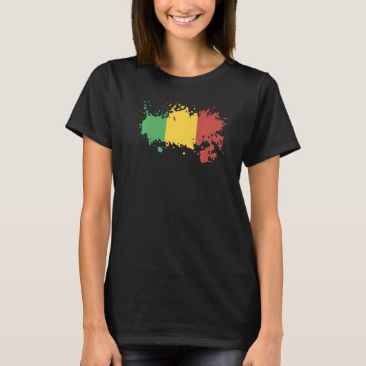 Nationale vlag van Mali souvenir voor mannen T-shirt (Voorkant)