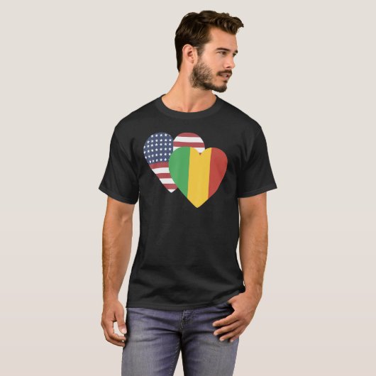 Nationale vlag van Mali souvenir voor mannen T-shirt (Voorkant volledig)