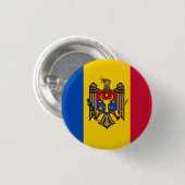 Nationale vlag van Moldavië Ronde Button 3,2 Cm (Voorkant /achterkant)