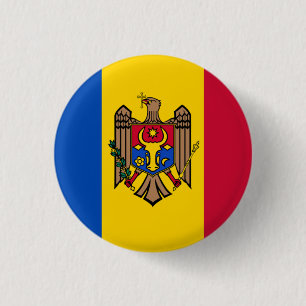Nationale vlag van Moldavië Ronde Button 3,2 Cm