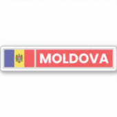 Nationale vlag van Moldavië Sticker (Voorkant)