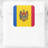 Nationale vlag van Moldavië Vierkante Sticker (Tas)