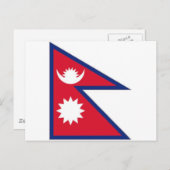 Nationale vlag van Nepal Briefkaart (Voorkant / Achterkant)
