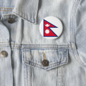 Nationale vlag van Nepal Ronde Button 5,7 Cm (In situ)