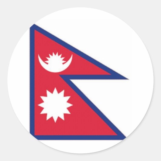 Nationale vlag van Nepal Ronde Sticker (Voorkant)