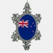 Nationale vlag van Nieuw-Zeeland Tin Sneeuwvlok Ornament (Links)