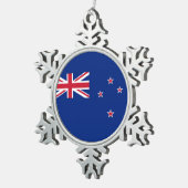 Nationale vlag van Nieuw-Zeeland Tin Sneeuwvlok Ornament (Rechts)
