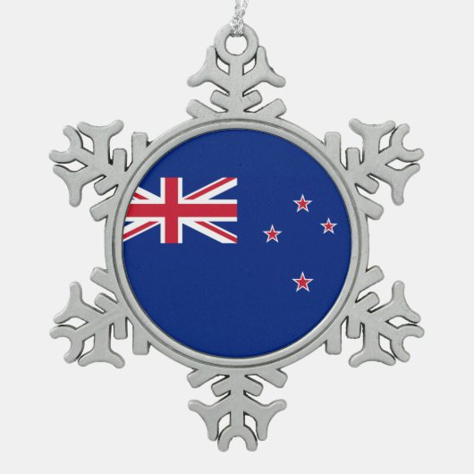 Nationale vlag van Nieuw-Zeeland Tin Sneeuwvlok Ornament (Voorkant)