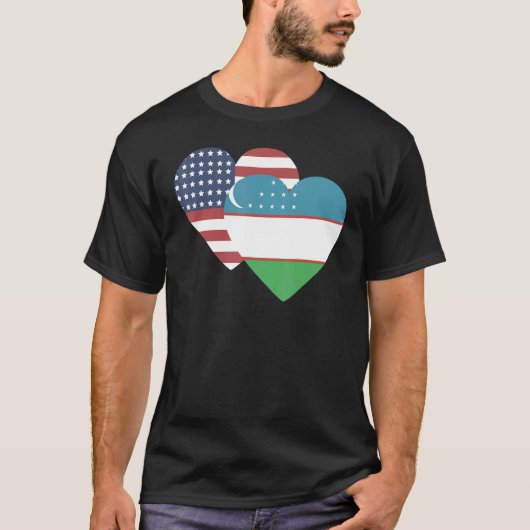 Nationale vlag van Oezbekistan souvenir voor manne T-shirt (Voorkant)