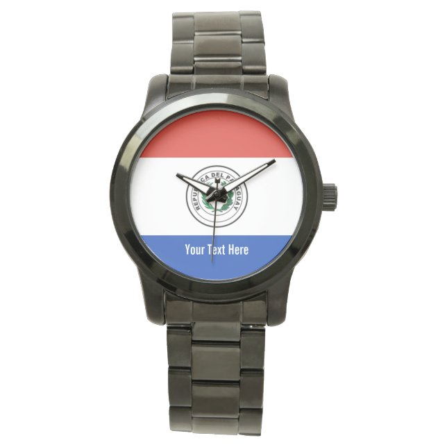 Nationale vlag van Paraguay Horloge (Voorkant)