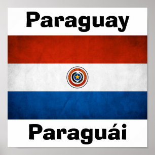 Nationale vlag van Paraguay Poster