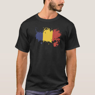 Nationale vlag van Roemenië souvenir voor mannen v T-shirt
