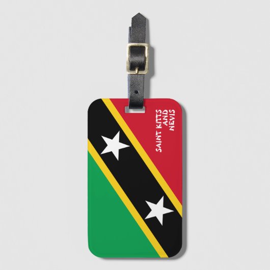 Nationale vlag van Saint Kitts en Nevis Bagagelabel (Voorkant (verticaal))