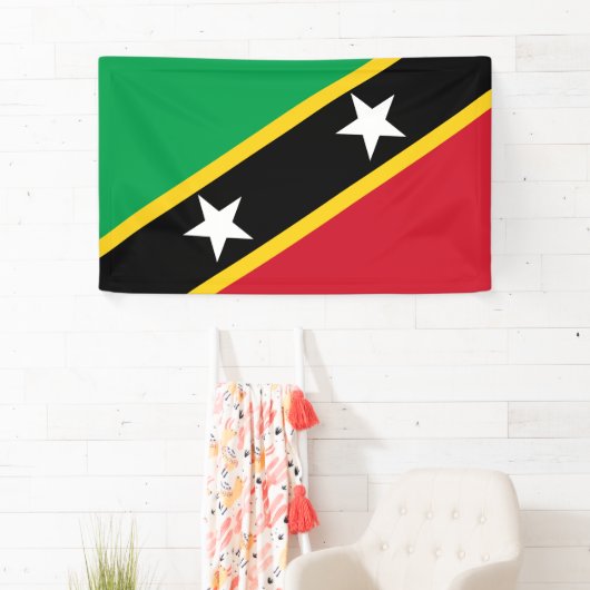 Nationale vlag van Saint Kitts en Nevis (Caribisch Spandoek (Insitu)