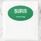 Nationale vlag van Saudi-Arabië Ovale Sticker (Tas)