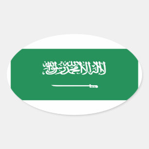 Nationale vlag van Saudi-Arabië Ovale Sticker