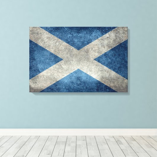 Nationale vlag van Schotland,  versie Canvas Afdruk (Insitu (Houten vloer))