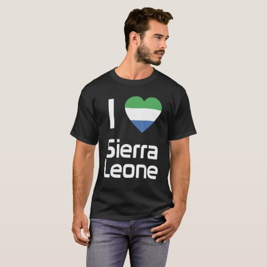 Nationale vlag van Sierra Leone souvenir voor mann T-shirt (Voorkant volledig)
