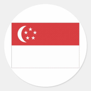 Nationale vlag van Singapore Ronde Sticker