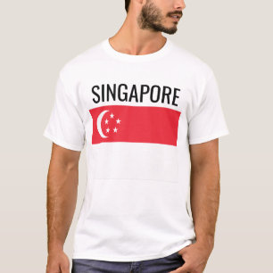 Nationale vlag van Singapore/Wereldland T-shirt