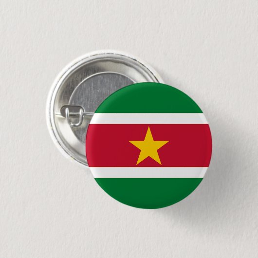 Nationale vlag van Suriname Ronde Button 3,2 Cm (Voorkant /achterkant)