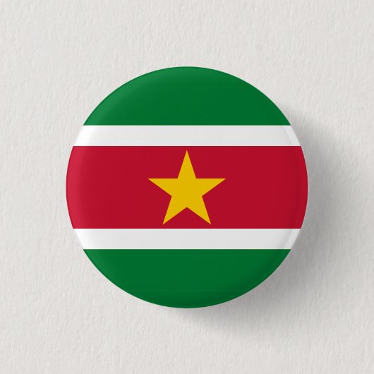 Nationale vlag van Suriname Ronde Button 3,2 Cm (Voorkant)