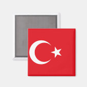 Nationale vlag van Turkije Magneet (Voorkant / Achterkant)