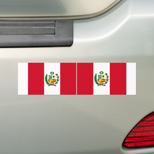 Nationale vlag van TWO Peru Bumpersticker (Op auto)