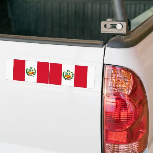 Nationale vlag van TWO Peru Bumpersticker (Op Truck)