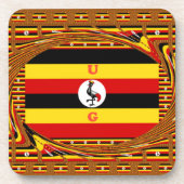 Nationale vlag van Uganda Bier Onderzetter (Voorkant)