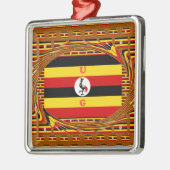 Nationale vlag van Uganda Metalen Ornament (Links)
