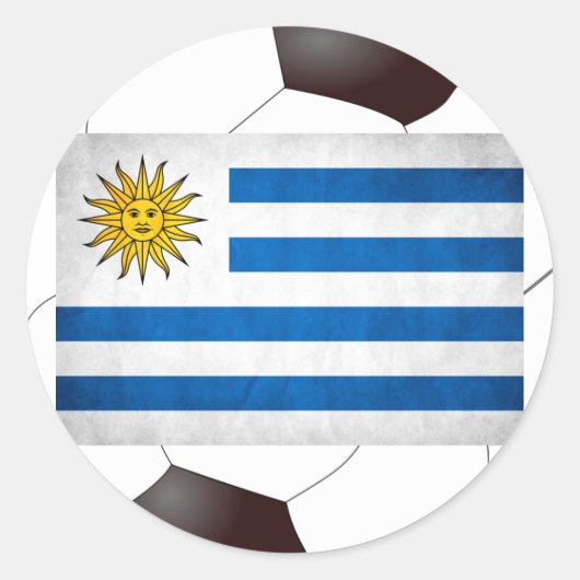 Nationale vlag van Uruguay Ronde Sticker (Voorkant)