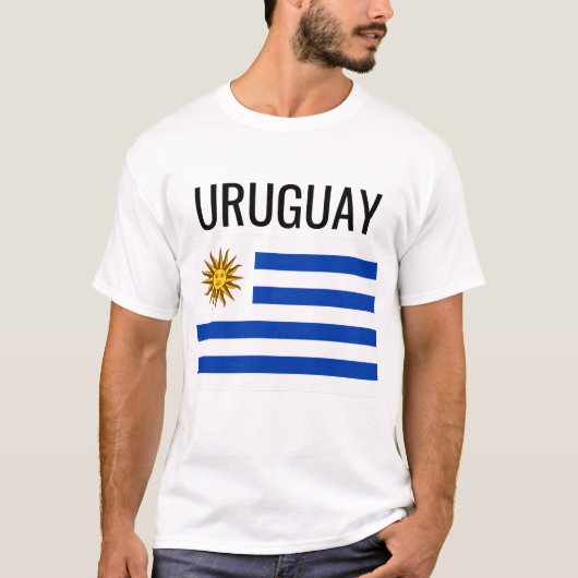 Nationale vlag van Uruguay / Wereldland T-shirt (Voorkant)