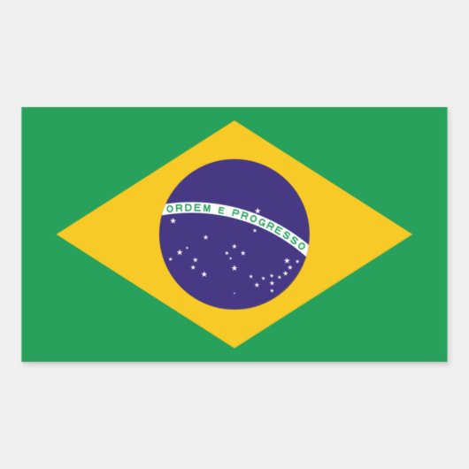 Nationale vlag van VIER Brazilië Rechthoekige Sticker (Voorkant)