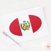 Nationale vlag van VIER Peru Ovale Sticker (Envelop)