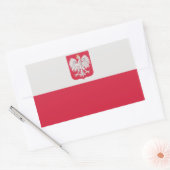 Nationale vlag van VIER Polen Rechthoekige Sticker (Envelop)