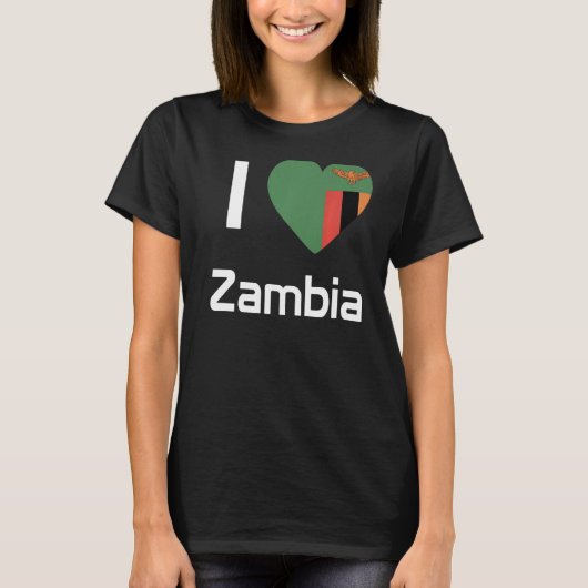 Nationale vlag van Zambia souvenir voor mannen 2 T-shirt (Voorkant)