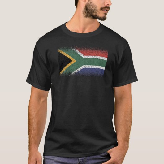 Nationale vlag van Zuid-Afrika souvenir voor manne T-shirt (Voorkant)